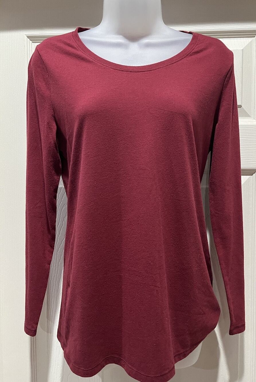 No Boundaries Junior’s Long Sleeve Red Shirt Top Cotton Blend- XL